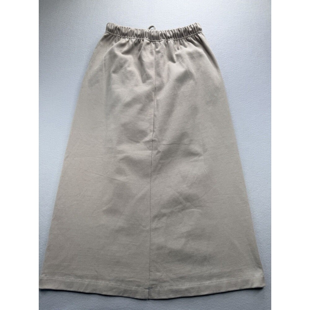 Fear of God Essentials Beige Cotton Midi Skirt Women S Drawstring Pockets - Picture 4 of 12